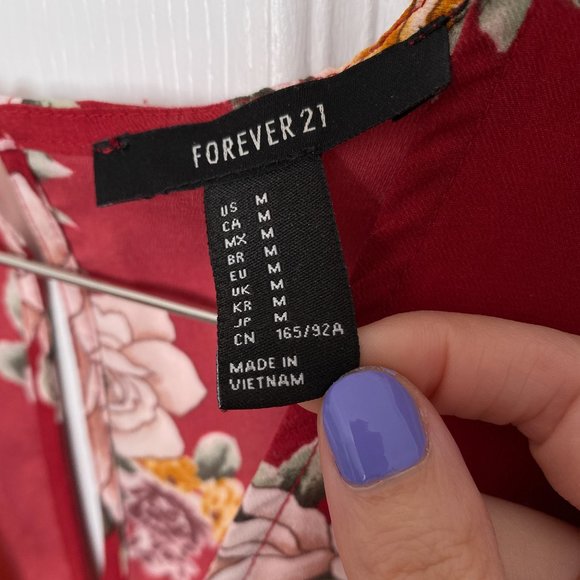 Red Floral Summer Dress - Picture 5 of 8